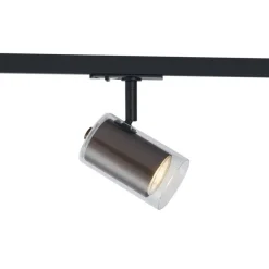 QAZQA Deckenstrahler|Aufbaustrahler*Moderner Strahler Dunkelbronze mit Klarglas für Schienensystem 1-phasig - Iconic Lloyd