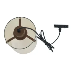 QAZQA Deckenstrahler|Aufbaustrahler*Moderner Strahler Dunkelbronze mit bernsteinfarbenem Glas für Schienensystem 1-phasig - Iconic Dome