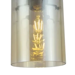 QAZQA Deckenstrahler|Aufbaustrahler*Moderner Strahler Dunkelbronze mit bernsteinfarbenem Glas für Schienensystem 1-phasig - Iconic Dome