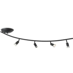 QAZQA Deckenstrahler|Aufbaustrahler*Moderner Strahler gebogen schwarz - Jeany 4