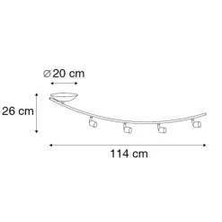 QAZQA Deckenstrahler|Aufbaustrahler*Moderner Strahler gebogen schwarz - Jeany 4