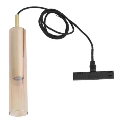 QAZQA Deckenstrahler|Aufbaustrahler*Moderner Strahler Gold mit bernsteinfarbenem Glas für Schienensystem 1-phasig - Slimline Loyce