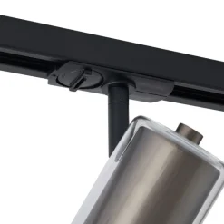 QAZQA Deckenstrahler|Aufbaustrahler*Moderner Strahler Gunmetal mit Klarglas für Schienensystem 1-phasig - Iconic Lloyd