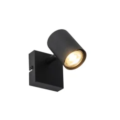 QAZQA Schlafzimmerlampen|Küchenlampen*Moderner Strahler schwarz verstellbar quadratisch - Jeana