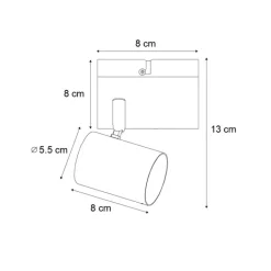 QAZQA Schlafzimmerlampen|Küchenlampen*Moderner Strahler schwarz verstellbar quadratisch - Jeana