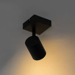QAZQA Schlafzimmerlampen|Küchenlampen*Moderner Strahler schwarz verstellbar quadratisch - Jeana