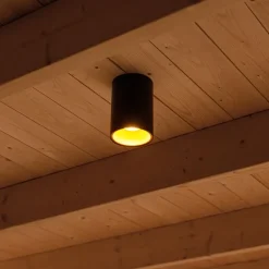 QAZQA Deckenstrahler|Aufbaustrahler*Moderner Strahler Schwarz mit Gold GU10 50mm - Deep