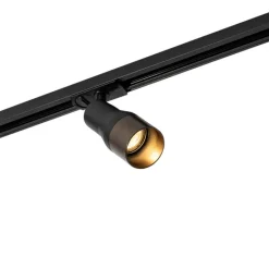QAZQA Deckenstrahler|Aufbaustrahler*Moderner Strahler Schwarz mit Dunkelbronze für Schienensystem 1-phasig - Iconic Kohua