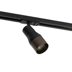 QAZQA Deckenstrahler|Aufbaustrahler*Moderner Strahler Schwarz mit Dunkelbronze für Schienensystem 1-phasig - Iconic Kohua