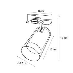 QAZQA Deckenstrahler|Aufbaustrahler*Moderner Strahler schwarz mit Rauchglas für 1-Phasen-Schienensystem - Iconic Lloyd