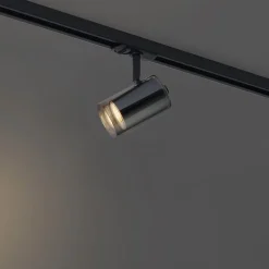 QAZQA Deckenstrahler|Aufbaustrahler*Moderner Strahler schwarz mit Rauchglas für 1-Phasen-Schienensystem - Iconic Lloyd