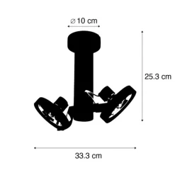 QAZQA Deckenstrahler|Aufbaustrahler*Moderner Strahler Schwarz Verstellbar 2-Lichter - Goes