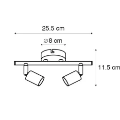 QAZQA Deckenstrahler|Aufbaustrahler*Moderner Strahler weiß neigbar - Jeany 2
