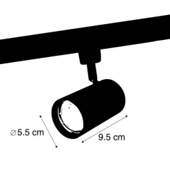 QAZQA Schlafzimmerlampen|Küchenlampen*Moderner Stromschienenstrahler 1-phasig schwarz - Iconic Jeana