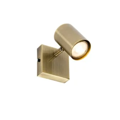 QAZQA Wandstrahler|Deckenstrahler*Moderner verstellbarer quadratischer Spot aus Bronze – Jeana