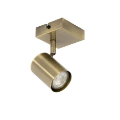 QAZQA Wandstrahler|Deckenstrahler*Moderner verstellbarer quadratischer Spot aus Bronze – Jeana