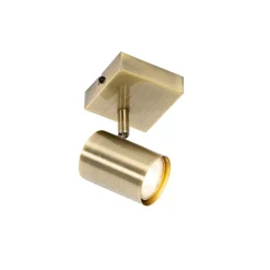 QAZQA Wandstrahler|Deckenstrahler*Moderner verstellbarer quadratischer Spot aus Bronze – Jeana