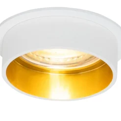 QAZQA Einbaustrahler|Wohnzimmerlampen*Moderner weißer Einbau-Strahler mit goldfarbenem Interieur - Insta