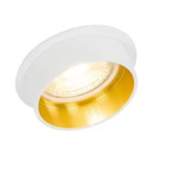 QAZQA Einbaustrahler|Wohnzimmerlampen*Moderner weißer Einbau-Strahler mit goldfarbenem Interieur - Insta