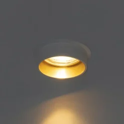 QAZQA Einbaustrahler|Wohnzimmerlampen*Moderner weißer Einbau-Strahler mit goldfarbenem Interieur - Insta