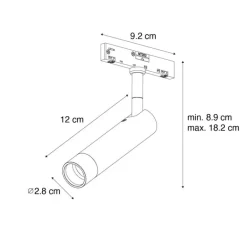 QAZQA Schlafzimmerlampen|Küchenlampen*Moderner weißer Strahler für 1-phasiges Schienensystem - Slimline Uzzy