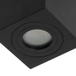 QAZQA Badezimmerlampen|Gartenbeleuchtung*Modernes Badezimmer vor Ort schwarzes Quadrat IP44 - Capa