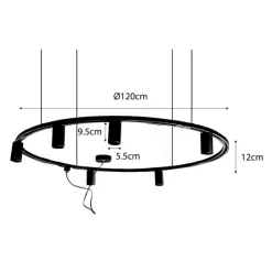QAZQA Deckenstrahler|Aufbaustrahler*Modernes Hängendes Schienensystem mit 6 Strahlern Weiß 1-phasig GU10 50mm - Iconic Ruby Honey