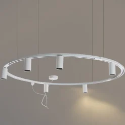 QAZQA Deckenstrahler|Aufbaustrahler*Modernes Hängendes Schienensystem mit 6 Strahlern Weiß 1-phasig GU10 50mm - Iconic Ruby Honey