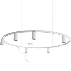 QAZQA Deckenstrahler|Aufbaustrahler*Modernes Hängendes Schienensystem mit 6 Strahlern Weiß 1-phasig GU10 50mm - Iconic Ruby Honey