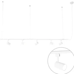 QAZQA Schlafzimmerlampen|Küchenlampen*Modernes Hängeschienensystem mit 5 weißen Strahler - Iconic Jeana 1-phasig