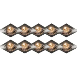 QAZQA Einbaustrahler|Wohnzimmerlampen*Modernes kippbares Set aus versenktem Spotstahl von 10 - Edu