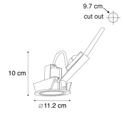 QAZQA Einbaustrahler|Wohnzimmerlampen*Modernes, kippbares, weißes, neigbares AR70 - Cisco