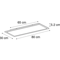 QAZQA Led Panels|Led-Deckenleuchten*Modernes LED-Panel Stahl 80 cm inkl. LED - Liv