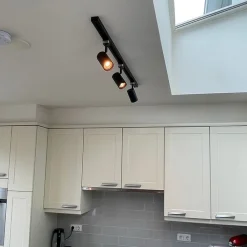 QAZQA Schlafzimmerlampen|Küchenlampen*Modernes 1-Phasen-Schienensystem mit 3 Spots schwarz - Jeana