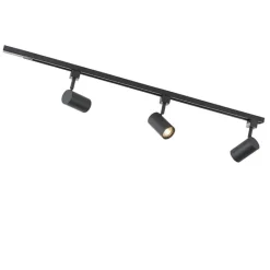 QAZQA Schlafzimmerlampen|Küchenlampen*Modernes 1-Phasen-Schienensystem mit 3 Spots schwarz - Jeana