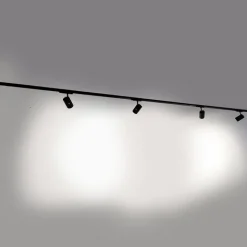 QAZQA Schlafzimmerlampen|Küchenlampen*Modernes 3-Phasen-Schienensystem mit 4 schwarzen Strahlern - 3-Phasen-Ruler