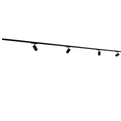 QAZQA Schlafzimmerlampen|Küchenlampen*Modernes 3-Phasen-Schienensystem mit 4 schwarzen Strahlern - 3-Phasen-Ruler