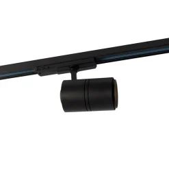 QAZQA Schlafzimmerlampen|Küchenlampen*Modernes 3-Phasen-Schienensystem mit 4 schwarzen Strahlern - 3-Phasen-Ruler