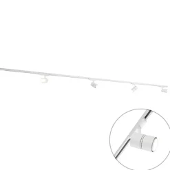 QAZQA Led-Strahler|Deckenstrahler*Modernes 3-Phasen-Schienensystem mit 4 Strahlern weiß - 3-Phasen Ruler