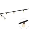 QAZQA Küchenlampen|Deckenstrahler*Modernes 1-Phasen-Schienensystem 5-flammig inkl. E27-Fassung schwarz - Jeana