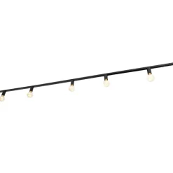 QAZQA Küchenlampen|Deckenstrahler*Modernes 1-Phasen-Schienensystem 5-flammig inkl. E27-Fassung schwarz - Jeana