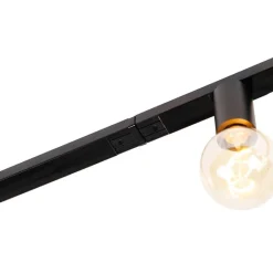 QAZQA Küchenlampen|Deckenstrahler*Modernes 1-Phasen-Schienensystem 5-flammig inkl. E27-Fassung schwarz - Jeana