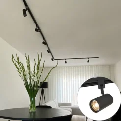 Kinder QAZQA Preisvorteil Auf Leuchtmittel|Smarte Glühbirnen*Modernes 1-Phasen-Schienensystem mit 10 Spots schwarz - Jeana