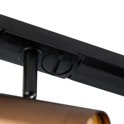 QAZQA Deckenstrahler|Aufbaustrahler*Modernes 1-Phasen-Schienensystem mit 4 Strahlern dunkelbronze - Jeana