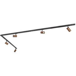 QAZQA Smarte Spots|Deckenstrahler*Modernes 1-Phasen-Schienensystem inkl. 5 WiFi GU10 Dunkelbronze - Jeana