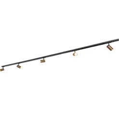 QAZQA Smarte Spots|Deckenstrahler*Modernes 1-Phasen-Schienensystem inkl. 5 WiFi GU10 Dunkelbronze - Jeana