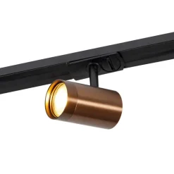 QAZQA Smarte Spots|Deckenstrahler*Modernes 1-Phasen-Schienensystem inkl. 5 WiFi GU10 Dunkelbronze - Jeana