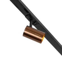 QAZQA Smarte Spots|Deckenstrahler*Modernes 1-Phasen-Schienensystem inkl. 5 WiFi GU10 Dunkelbronze - Jeana