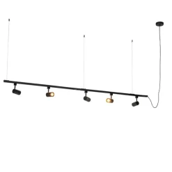 QAZQA Schlafzimmerlampen|Küchenlampen*Modernes 1-Phasen-Schienensystem mit 5 Spots schwarz - Jeana