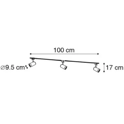 QAZQA Schlafzimmerlampen|Küchenlampen*Modernes 1-Phasen-Schienensystem mit 3 weißen Punkten - Jeana
